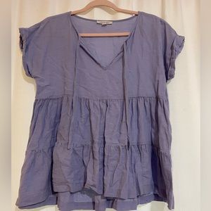light purple ruffle top